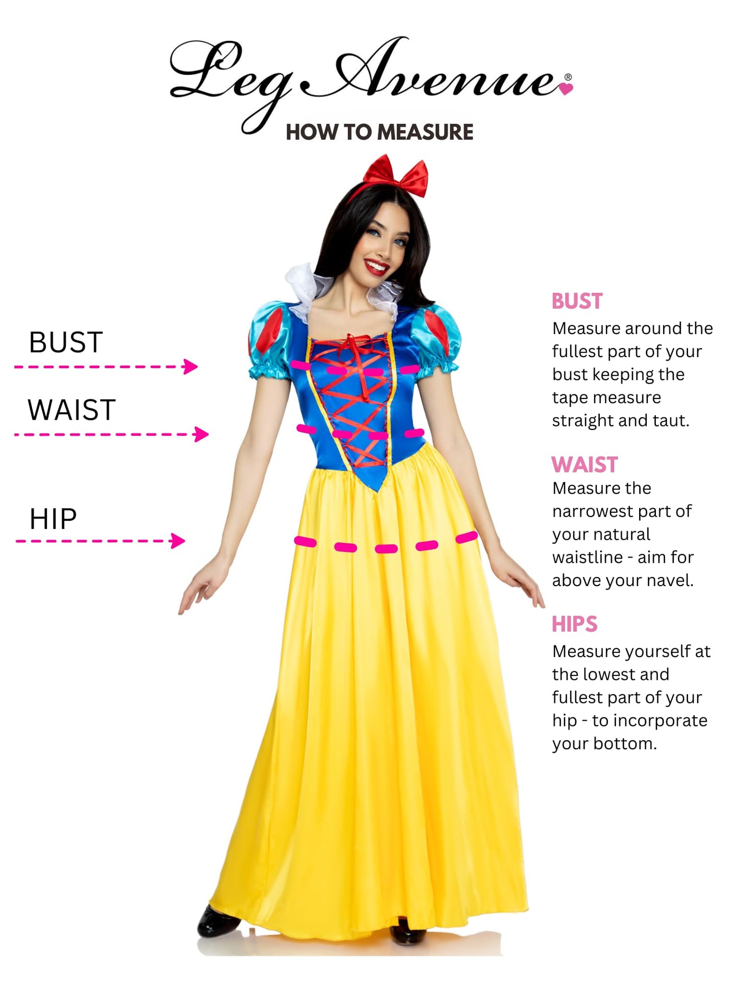 Leg Avenue Womens Classic Snow White Set Family Friend Full Length Princess Dress, MEDIUM, Multicolor