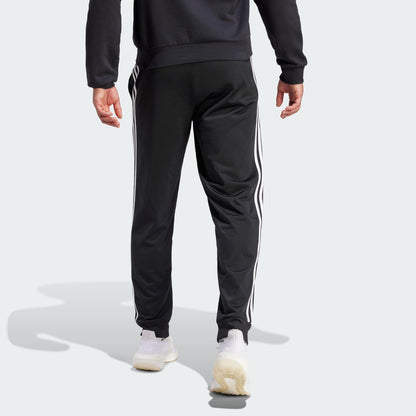 adidas Men's Essentials Warm-Up Slim Tapered 3-Stripes Tracksuit Bottoms, Black/White, Large