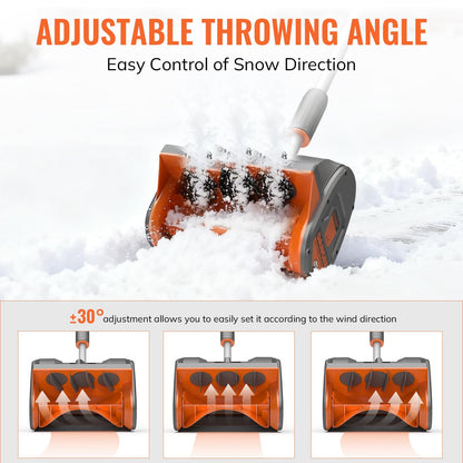 Keenstone 12" Cordless Electric Snow Shovel, Handles 8" Deep Snow, 21V 4.0Ah Battery & Charger, Brushless Motor, Clears 300 lbs/Min, 10 ft Throw, 8 lb Lightweight Snow Blower for Seniors & Homeowners