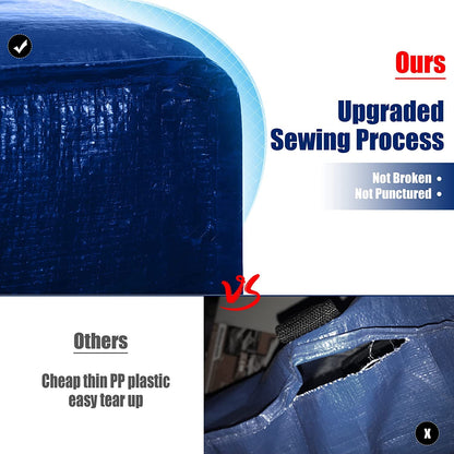 Cosy Family 8 Pack Heavy Duty Extra Large Moving Bags with Backpack Straps - Strong Handles & Zippers, Storage Totes For Space Saving, Fold Flat, Alternative to Moving Box (Set of 8, Blue)