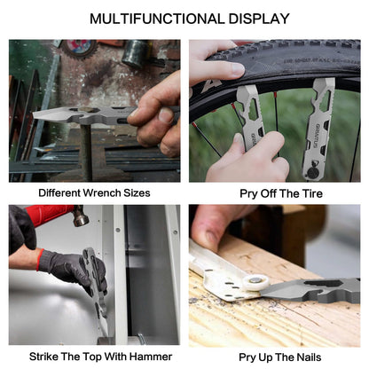 EDC Pry Bar Multitool with Bi-Directional Ratchet Screwdriver & Everlasting Pen, Wrenches, Crowbar, Bottle and Box Openers - Your Versatile Companion for Everyday Carry and Camping Accessories
