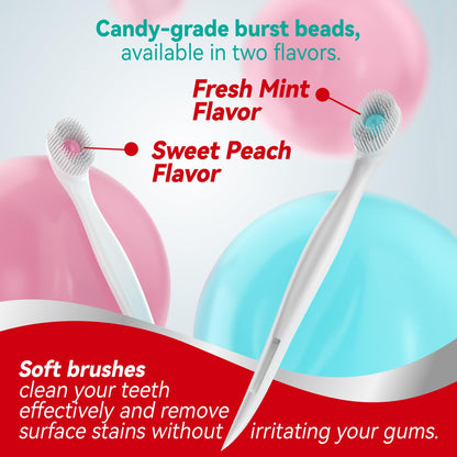 cleaings® Mini Brushes-Disposable Toothbrushes with Toothpaste and Pick for Work or Travel, 24 Count (Mint Flavor（Pack of 1）)