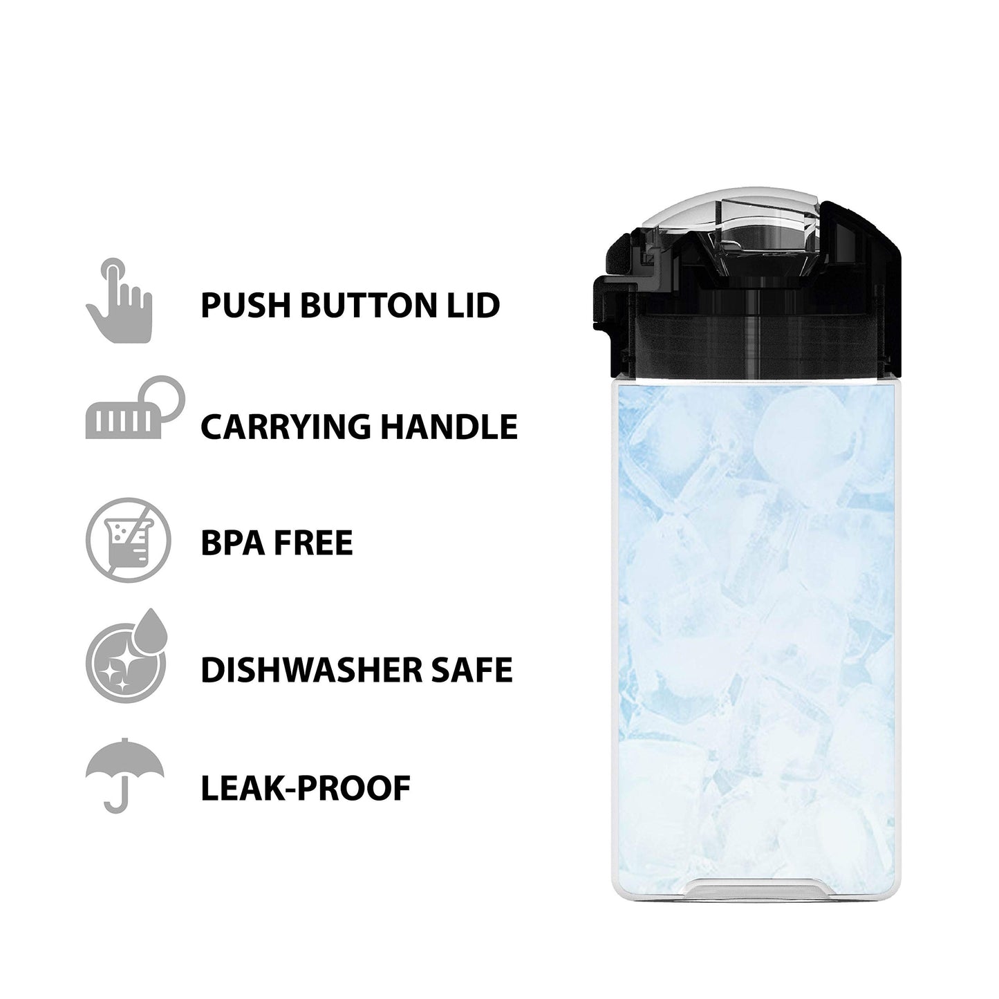 Zak Designs Star Wars The Mandalorian Durable Plastic Water Bottle with Interchangeable Lid and Built-In Carry Handle, Non-BPA, Leak-Proof Design is Perfect for Outdoor Sports (The Child, 18oz, 1PC)