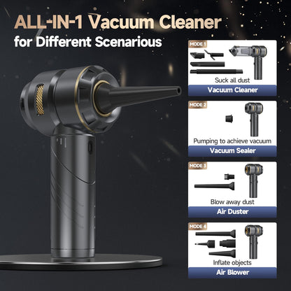 Ytbocar Car Vacuum Portable Cordless, Foldable Handheld Vacuum with Brushless Motor, 22000PA High Power Mini Hand Vacuum Cleaner & Air Blower & Duster & Pump for Home, Pet, Office