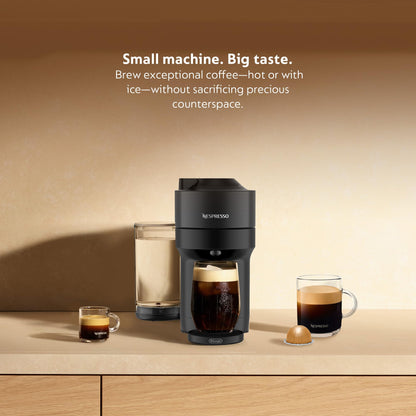 Nespresso Vertuo Pop+ Coffee and Espresso Machine by De'Longhi with Aeroccino Milk Frother, Liquorice Black