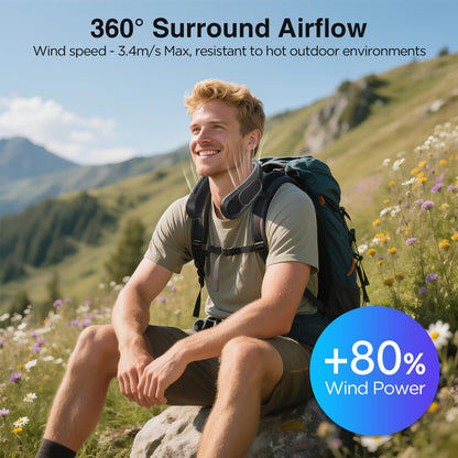 Hotsales Neck Fan, Hands Free Bladeless Neck Fans Portable Rechargeable, 6000 mAh Battery Operated Wearable Personal Fan, Cooling Neck Fan, 3 Speeds, USB Fan Gifts for Men, Women, Travel, Outdoor