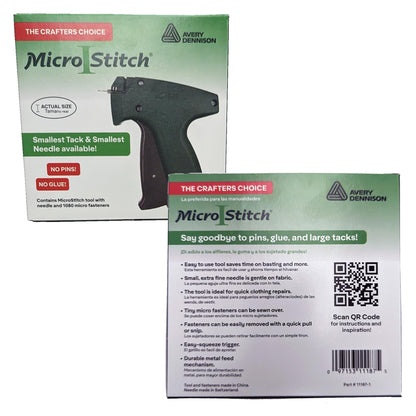 MicroStitch The Original Tagging Gun Kit – Starter Kit Includes The Micro Stitch Tagging Tool, 1 Needle, 600 White Fasteners & 480 Black Fasteners
