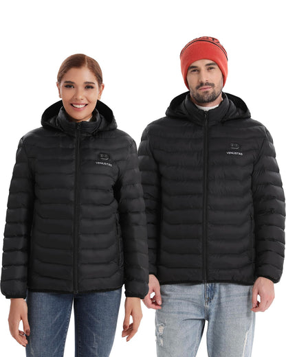 Venustas Unisex Dual-Control Heated Jacket, Water-resistant Heated Coat for Women and Men with Battery Included
