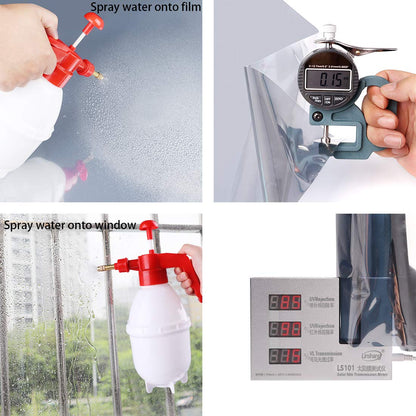 WPCTEV Window Film One Way Mirror Film Daytime Privacy Static Non-Adhesive Decorative Heat Control Anti UV Window Tint for Home and Office Silver 6 Mil 17.5 Inch x 6.5 Feet