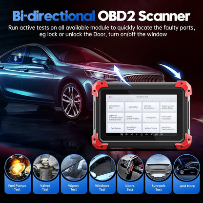 XTOOL D7 Bidirectional OBD2 Scanner: 2024 Newest Automotive Scanner Diagnostic Tool with ECU Coding, Active Tests, All System Scan, 36+ Resets, Crank Sensor Relearn, Android 10, 3-Year Updates