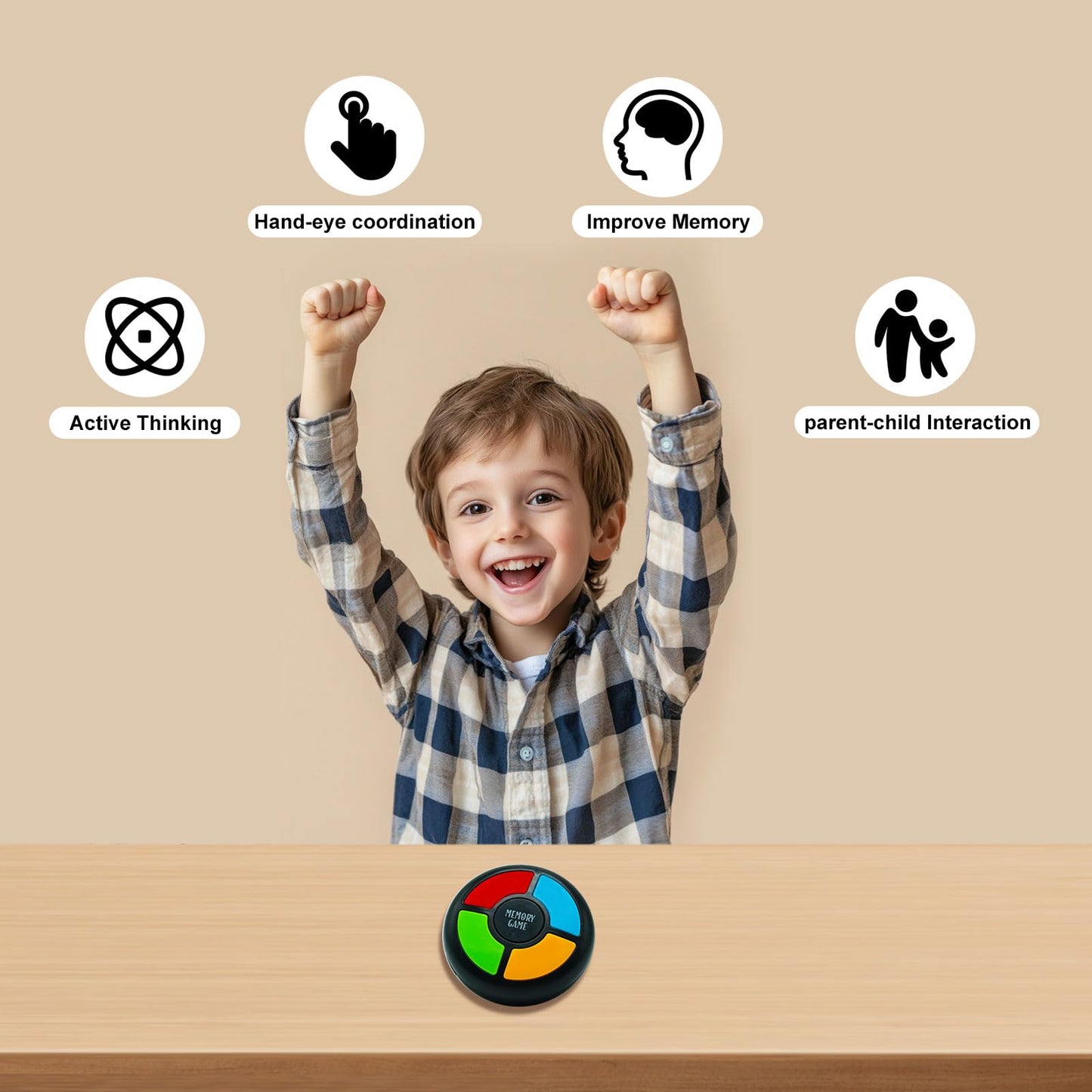 Gelabur Handheld Memory Games for Kids Ages 4-8, Light Up Electronic Toys, Car Travel Board Games for Kids,Birthday Gifts for 3-12 Year Old Boys