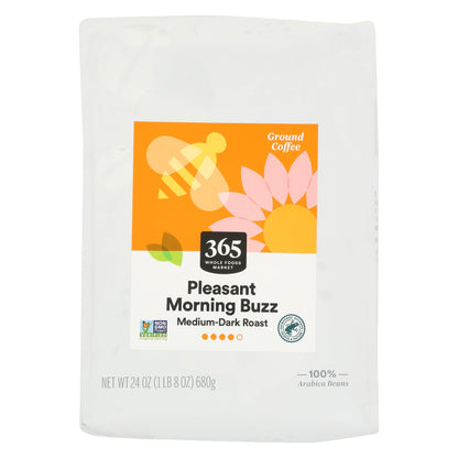 365 by Whole Foods Market, Pleasant Morning Buzz Ground Coffee, Medium-Dark Roast, 24 Ounce
