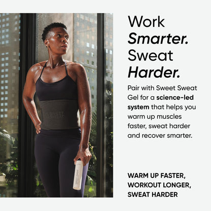 Sports Research Sweet Sweat Waist Trimmer (Core Series) - Premium Sweat Enhancing Fitness Band for Women & Men - Adjustable Fit · Latex-Free Neoprene - Matte Black, Small