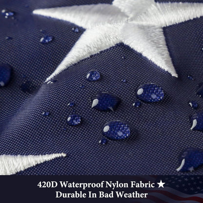 American Flags for Outside 3x5, Heavy Duty American Flag with Embroidered Stars, Thicken Nylon US Flag with Sewn Stripes Brass Grommets US Flags 3x5 Outdoor Made in USA High Wind All Weather Flags