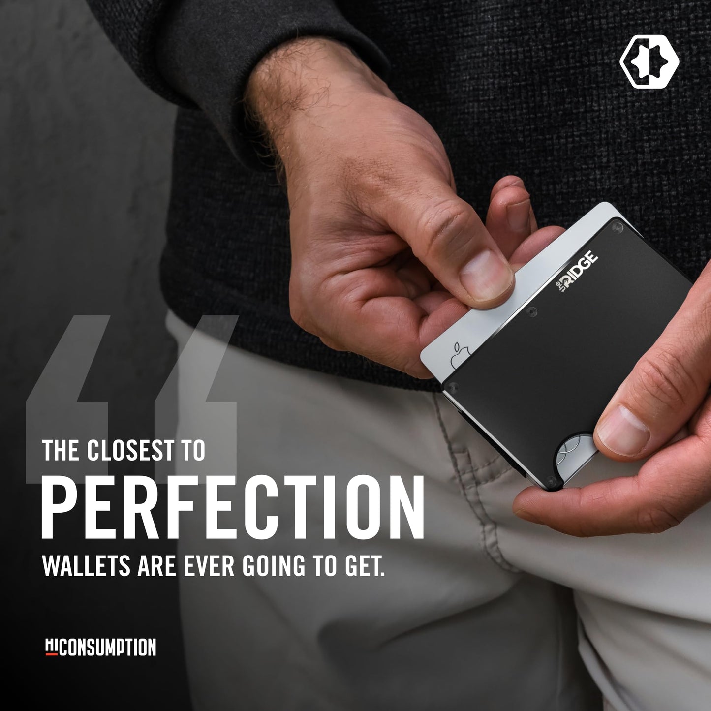 Ridge Wallet for Men - Slim Minimalist Compact Wallet and Card Holder, RFID Protected Front Pocket Wallets for Men with Integrated Cash Strap (Royal Black)