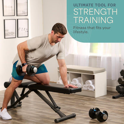 Lifepro Adjustable Dumbbells Set/Single - 15lb 43lb 55lb 90lb 25 lb Dumbbell Sets with Rack - Quick Adjust, Secure Grip weights dumbbells set - Compact Hand Weights for Women/Men at Home Gym