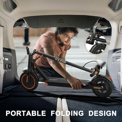 VOLPAM Electric Scooter, Powerful 350W/500W Motor, Max 12/19/28Miles Long Range, Top Speed 16/19/21 MPH, 8.5" /10'' Solid Tires, E Scooter for Adults and Teens (8.5-12Miles-350W)
