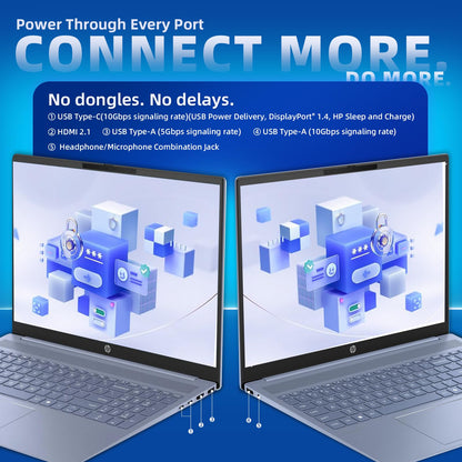 HP Pavilion 16 Touchscreen Laptop – Intel Core 7 150U (Beats i7-1355U) – 16" WUXGA Display – AI Copilot, Backlit – Windows 11 Pro, Office Pro Lifetime 65W GaN Charging– Sky Blue – 32GB RAM | 1TB SSD