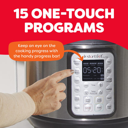Instant Pot Duo Plus 9-in-1 Multicooker, Pressure Cooker, Slow Cook, Rice Maker, Steamer, Sauté, Yogurt, Warmer & Sterilizer, Includes App with Over 800 Recipes, Stainless Steel, 6 Quarts