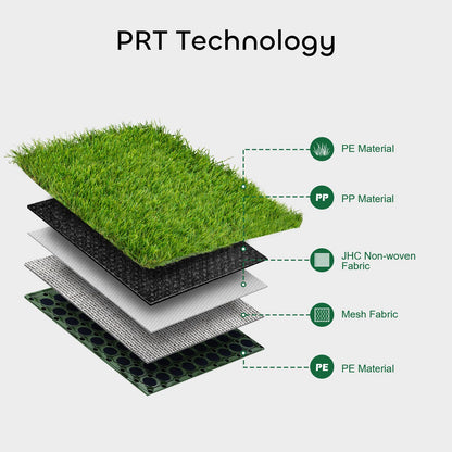 GROWNEER 1.57" H Interlocking Artificial Grass Tiles, 12" x 12" 9 Pcs Fake Grass Deck Turf Tiles with Upgrade Interlocking System Self-draining faux Grass Tiles for Pet Indoor/Outdoor, Backyard, Patio