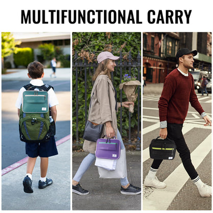 Genteen Lunch Box Kids, Insulated Lunch Bag Kids Boys Girls Back to School, Soft Lunch Box for Men Reusable Lunchbox for Office,Outdoor,School (Black)