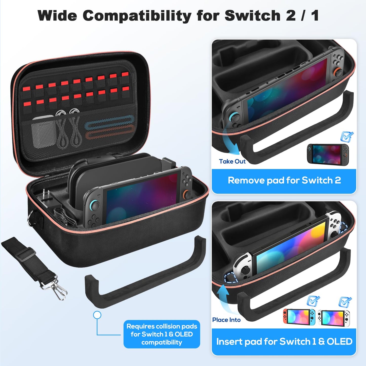 Gorixer Switch 2 Case for Nintendo Switch 2(2025) or 1 and OLED Models(2021),Stores 18 Game Cards for Nintendo 3DS & 2DS Games