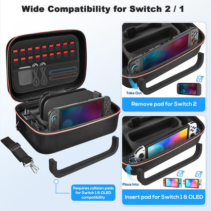 Gorixer Switch 2 Case for Nintendo Switch 2(2025) or 1 and OLED Models(2021),Stores 18 Game Cards for Nintendo 3DS & 2DS Games