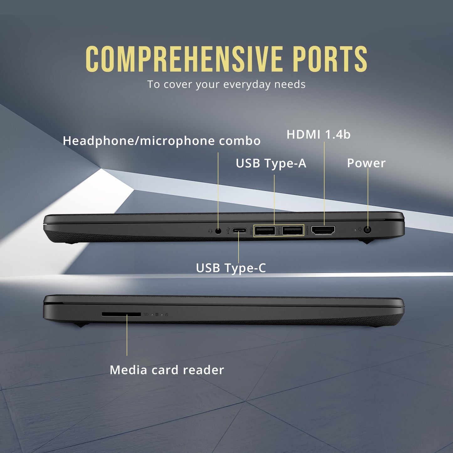 HP Stream 14" HD BrightView Laptop, Intel Celeron N4120, 8GB RAM, 288GB Storage (128GB eMMC + 160GB Docking Station Set), Intel UHD Graphics, 720p Webcam, Wi-Fi, 1 Year Office 365, Win 11 S, Black