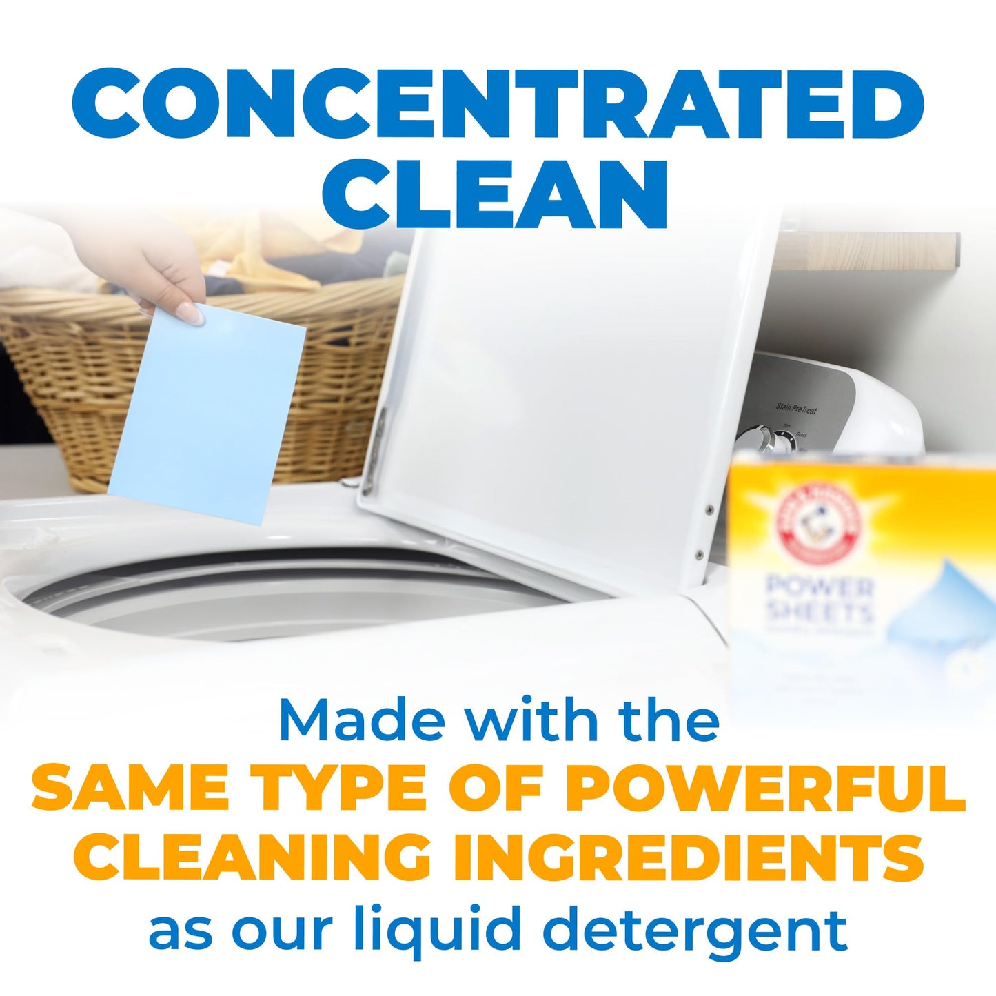 Arm & Hammer Power Sheets Laundry Detergent, Fresh Linen 50ct, up to 100 Small Loads (Packaging may vary)