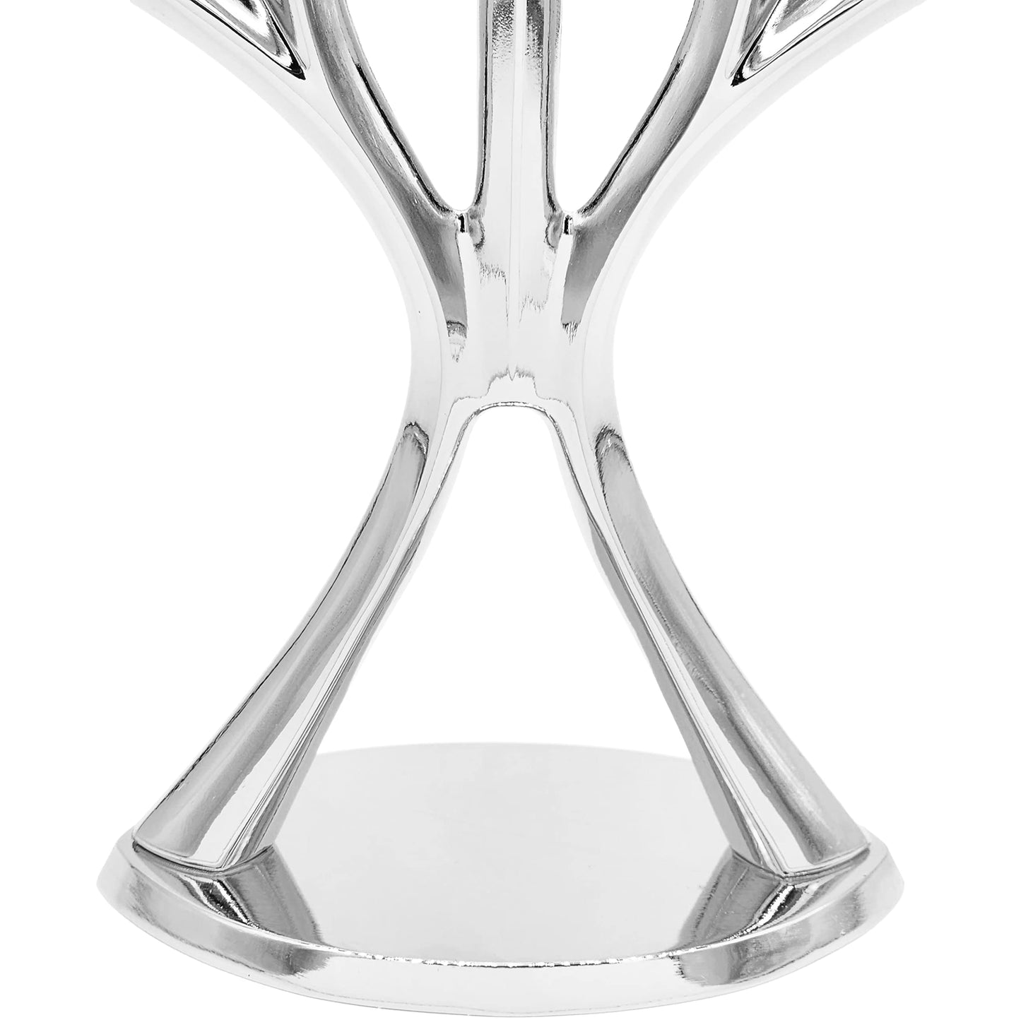 The Dreidel Company Contemporary Hanukkah Menorah, Polished, Non-tarnishing, Holds Most Hanukkah Candles (Silver)