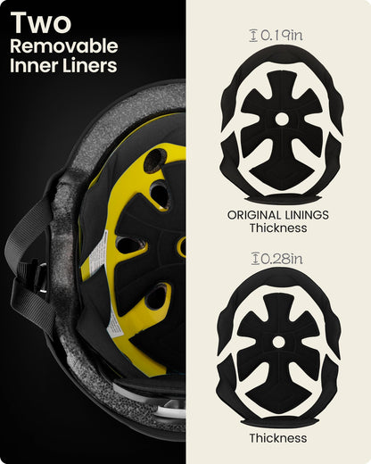 OutdoorMaster MIPS Skateboard Helmet - Two Removable Liners Ventilation Multi-Sport Scooter Roller Skate Inline Skating for Kids, Youth & Adults