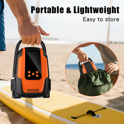 Komobe Electric Paddle Board Pump, 50PSI High Pressure Portable SUP Air Pump with Auto-Off and Deflation Function, 12V DC Car Connector for Stand Up Paddle Boards, Car Tires, Boats, Kayaks