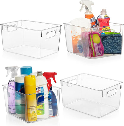 ClearSpace Clear Plastic Storage Bins – Pantry Organizers & Storage Containers, Cabinet Organizer - Home Organization Must Haves for Kitchen, Laundry Room, Office, Closet, Garage & Freezer