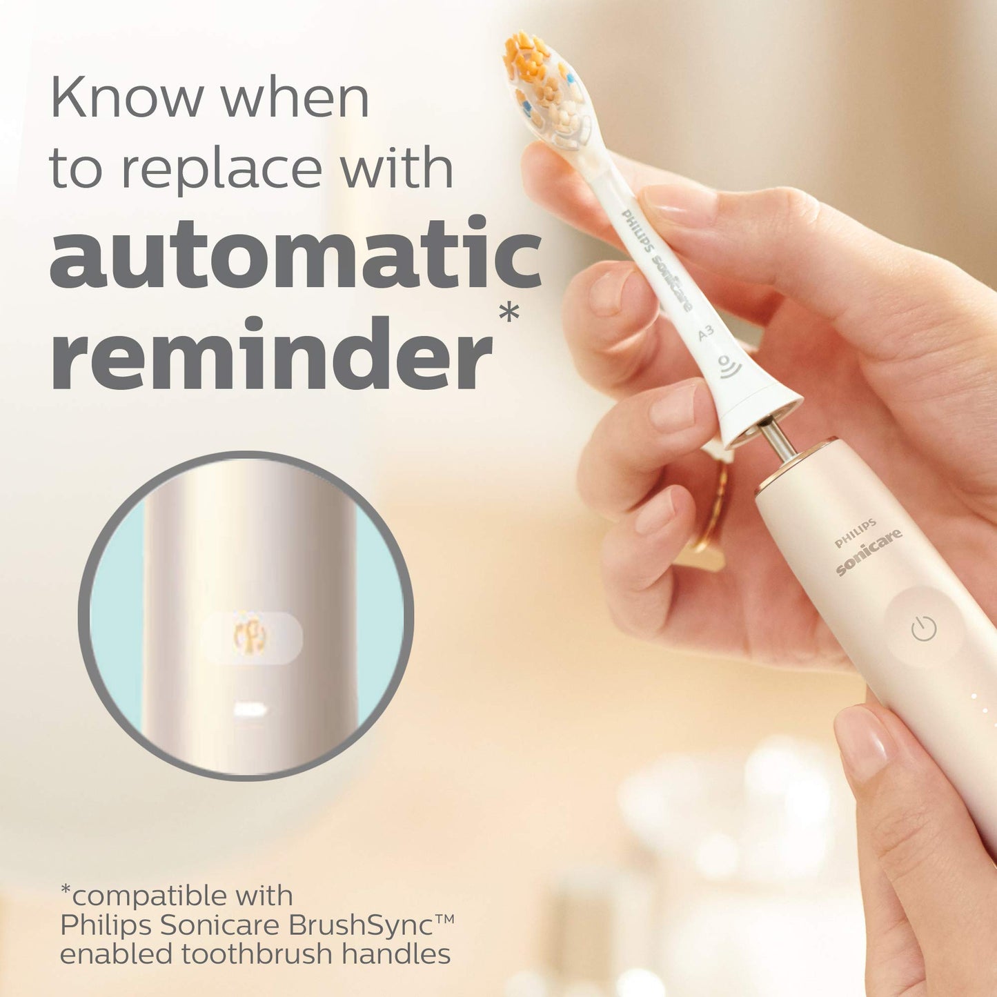 Philips Sonicare Premium All-in-One (A3) Replacement Toothbrush Heads, Gum Care, Plaque Removal, Whitening, One Year Supply, 4 Brush Heads, White, HX9094/65