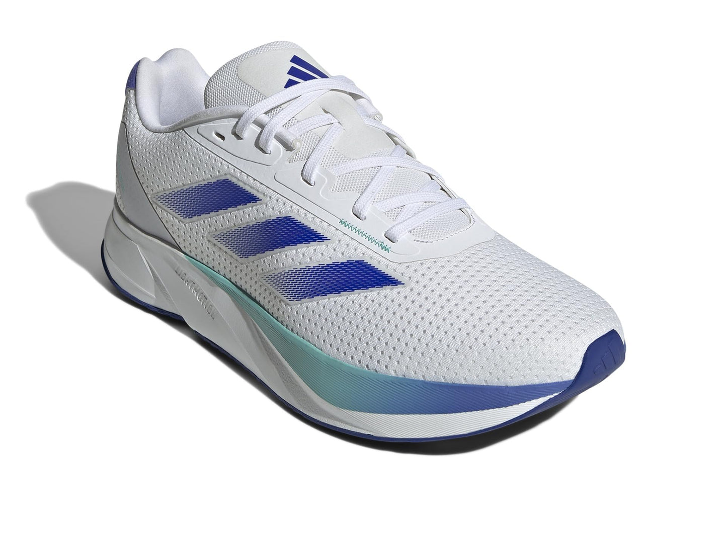 adidas Men's Duramo SL Running Sneaker, White/Lucid Blue/Flash Aqua, 10