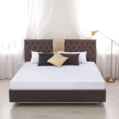 Utopia Bedding Queen 2 Pack Quilted Fitted Mattress Pad, Queen Size, Elastic Fitted Mattress Topper Protector and Cover Stretches up to 16 Inches Deep, Machine Washable (White)