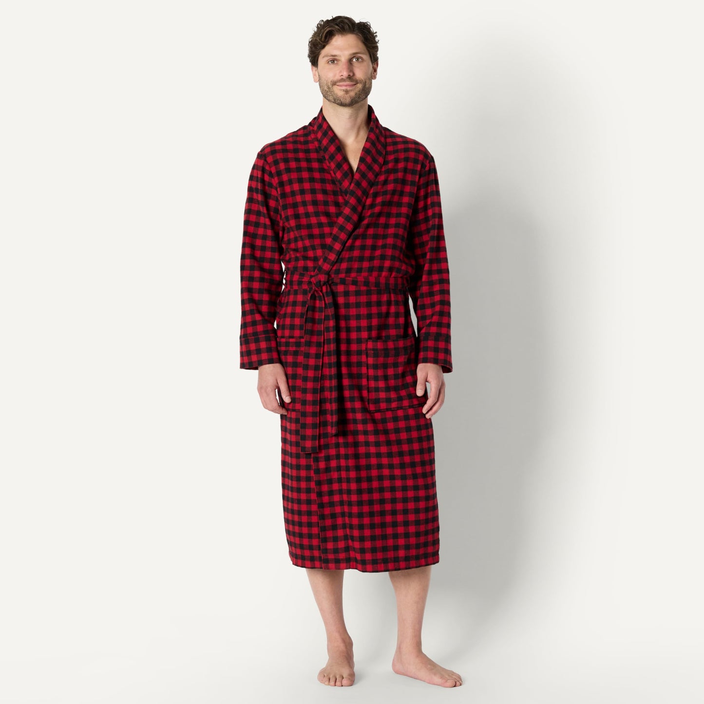 Amazon Essentials Men's Matching Holiday Family Pajama Sets, Classic Buffalo Check, Medium