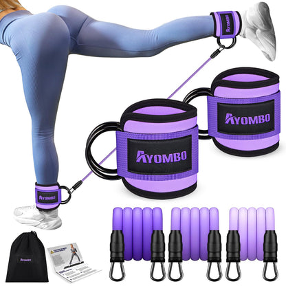 Ankle Resistance Bands with Cuffs, Home Gym Workout Equipment, Lifting Glute Butt Exercise Equipment for Women, Ankle Weights Fitness Band Set, Leg Booty Equipment for Training Perfect Body Shape