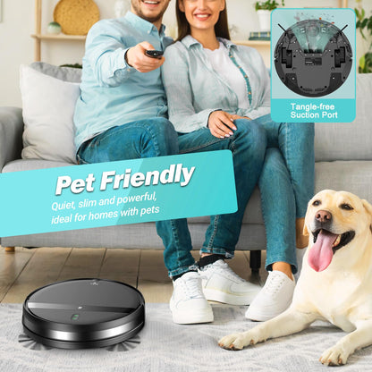 MANVINS Robot Vacuum and Mop Combo, Tangle-Free Powerful Suction, Robotic Vacuum Cleaner - Alexa & App Scheduling, Long Runtime, Automatic Robot Vacuum Cleaners for Home