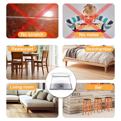32 Pcs Rectangle Chair Leg Protectors for Hardwood Floors, Silicone Felt Furniture Leg Cover Pad for Protecting Floors from Scratches and Noise, Small (Fit L:1-1/8" to 1-1/2", W:3/4" to 1")