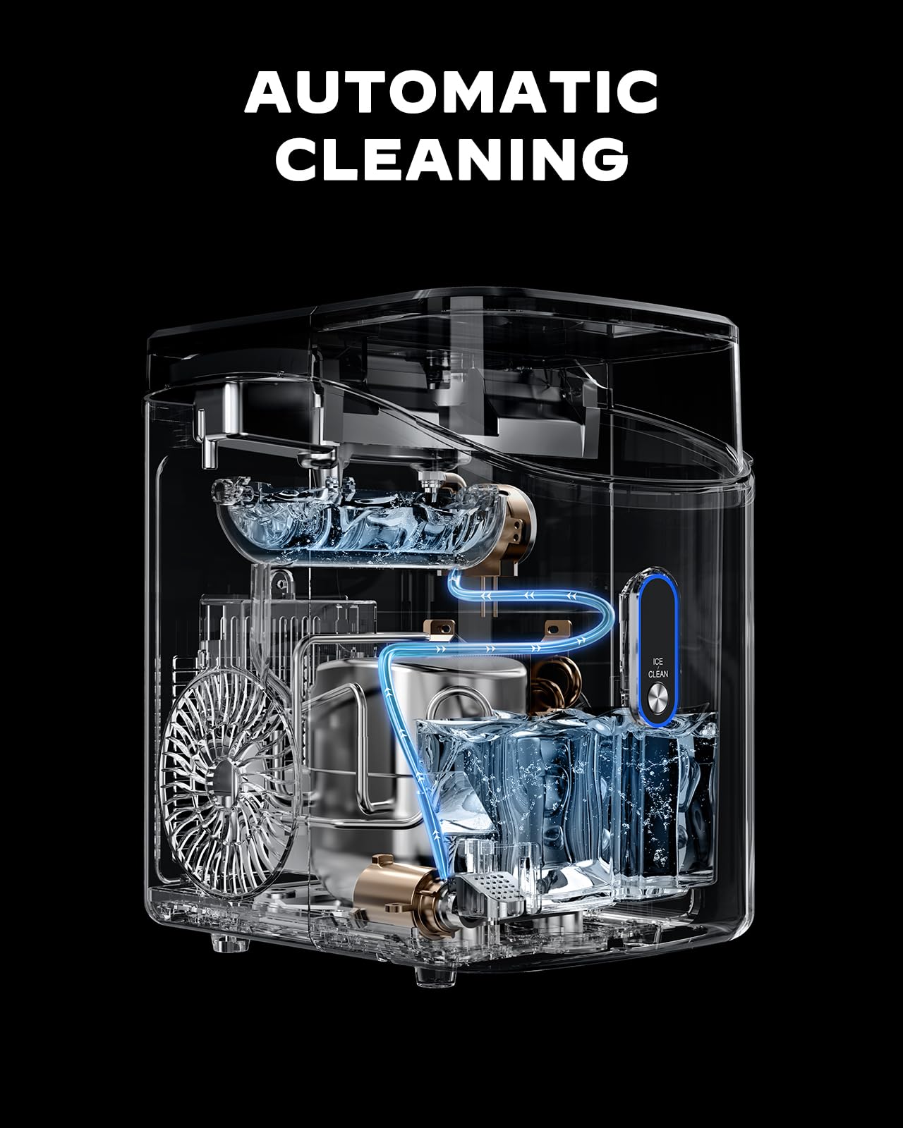 Nugget Ice Maker Countertop, Pebble Ice Maker with Soft Chewable Ice, One-Click Operation Ice Machine with Self-Cleaning, 33lbs/24H for Home,Kitchen,Office
