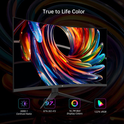 KTC 32 Inch FHD 1080p Curved Gaming Monitor - VA 1500R Curved Monitor, 165Hz 1ms MPRT, FreeSync & G-Sync, 122% sRGB, DP/HDMI, VESA, HDR10 for Gaming Home Office Business PC Monitor
