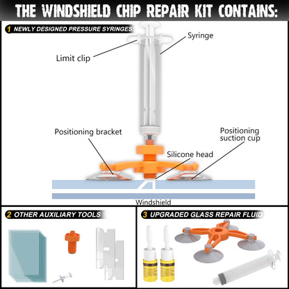 WD-40 Windshield Repair Kit, Windshield Crack Repair Kit, Upgraded Windshield Repair Kit for Chips and Cracks, Windshield Chip Repair Kit Quick Fix for Chips, Cracks, StarShaped Crack Chips