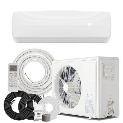 Manastin 18000BTU Mini Split Air Conditioner & Heater with Inverter, 19 SEER2 𝟐𝟑𝟎𝐕 Energy Saving AC Unit Cools Rooms up to 1250 Sq. Ft, Complete Installation Kit