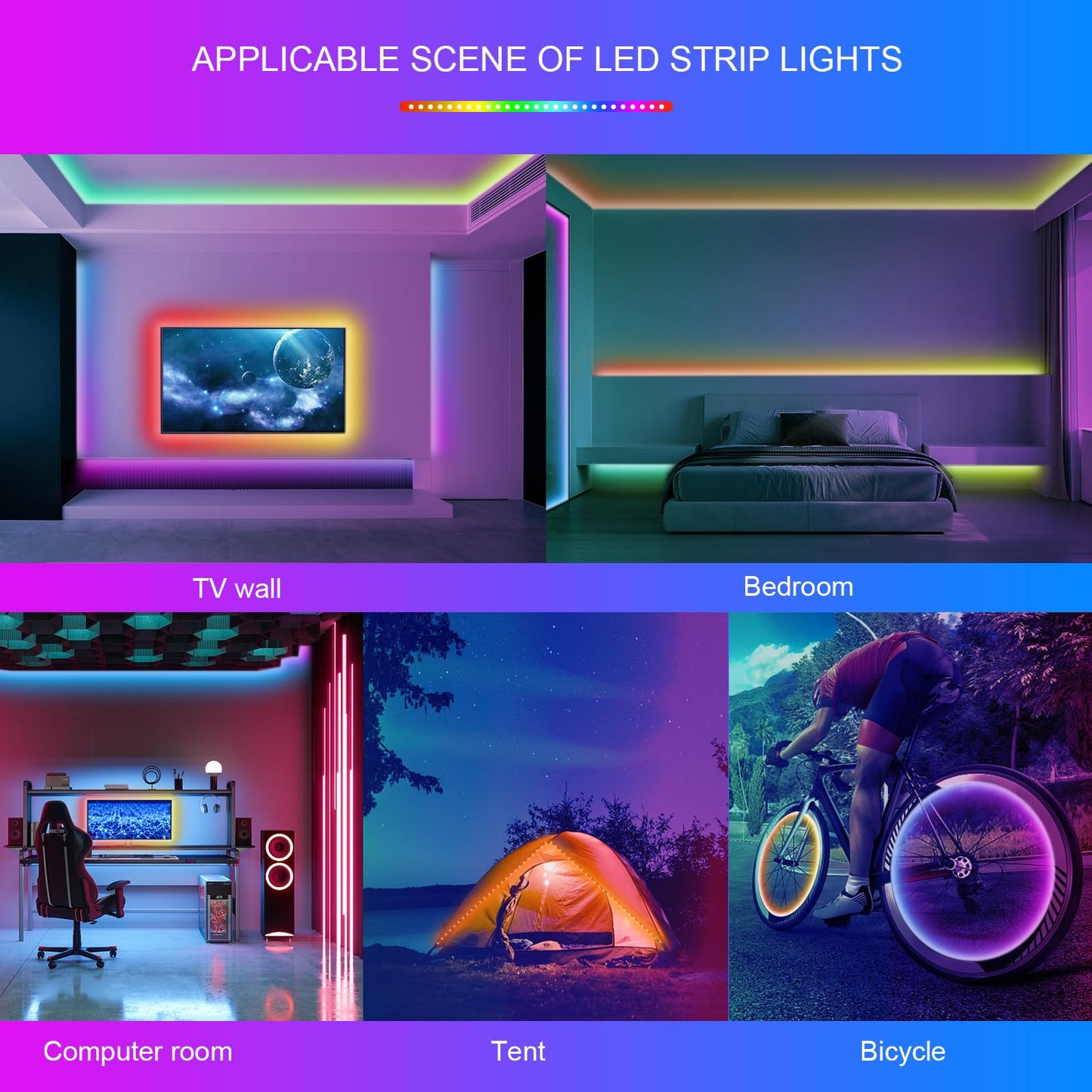 HBOWMDJIA 100ft Led Lights for Bedroom, Led Strip Lights Music Sync Corlor Changing, Led Light Strip with Remote & App Control RGB Strip, Led Lights for Room Dorm Home Classroom Ceiling Decor