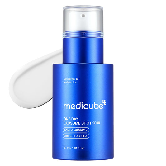 medicube Exosome Shot Zero 2,000 PPM Spicule Facial Serum | Liquid Skin Booster Serum | Exosome, AHA+BHA+PHA | Pore Care, Dead Skin Cells, Skin Texture | Korean Skincare, 1.01 fl.oz