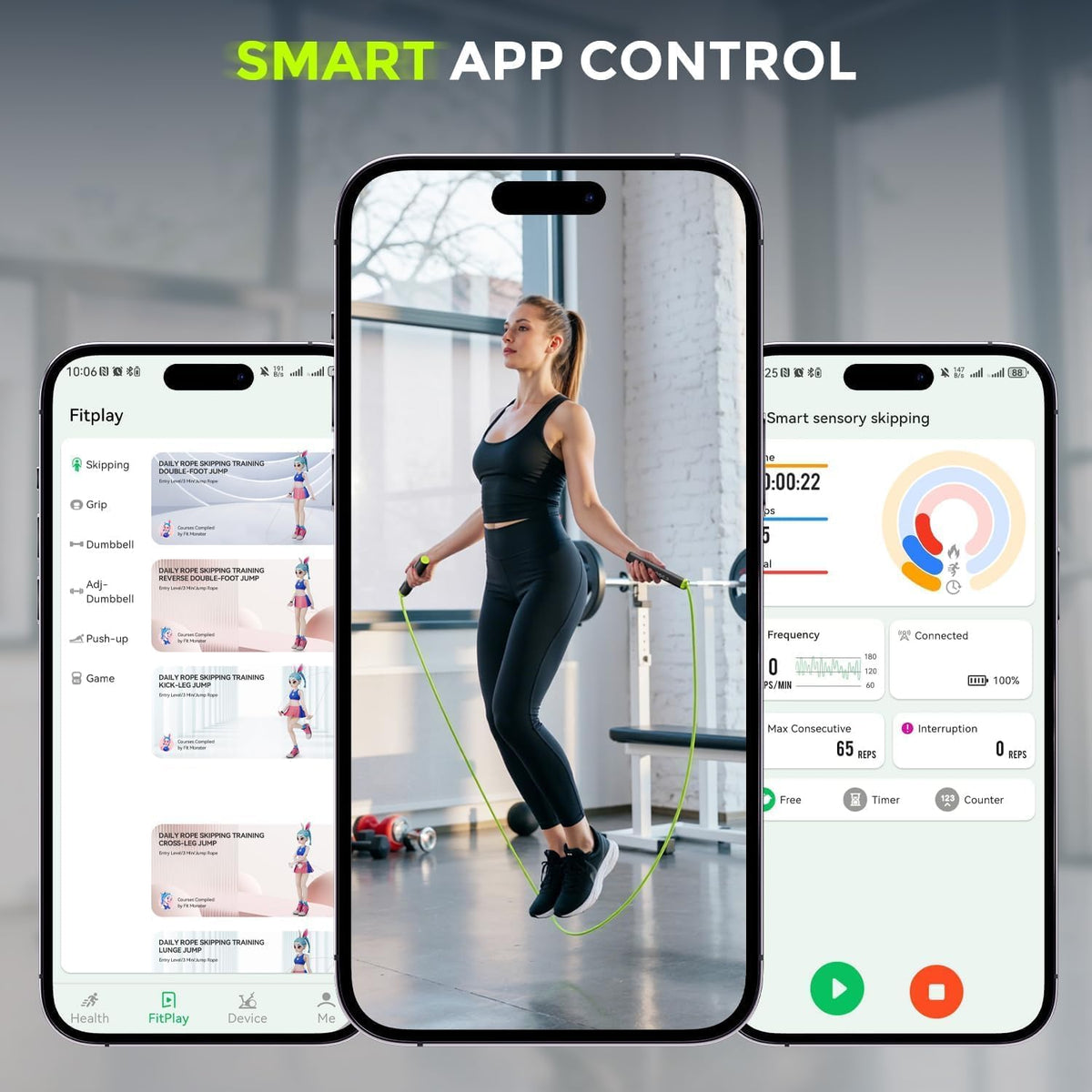 Layshawn Smart Jump Rope with 9-Axis Gyroscope,Wireless Jumping Rope,Supports Somatosensory Games Real-time Data Tracking via App,Fitness Jump Rope for Kids and Adults Ideal for Home or Gym (Green)
