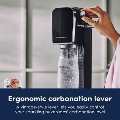 SodaStream Art Sparkling Water Maker Bundle in Black, with 3-Pack CO2 and Carbonating Bottle