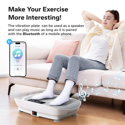 MERACH Vibration Plate Exercise Machine,Whole Body Workout Power Vibrate Fitness Platform Vibration Plate for Lymphatic Drainage,Motor Speed Control , Weight Loss & Shaping (Grey)