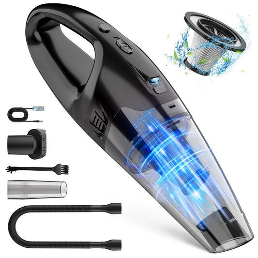 BSRCO Handheld Vacuum Cordless Rechargeable 3-in-1, Dust Busters Cordless Rechargeable with USB Charge, Car Vacuum with LED, HEPA Filter, 1.65LBs Lightweight Vacuum Cleaner for Dust, Pet Hair